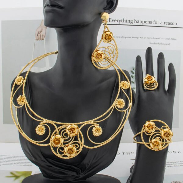 Yueming Copper Punk Flower Jewelry Set